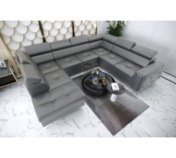 Rohová sedacia súprava ORION MAX I s funkciou spania 225X350X255 cm prírodná koža - prírodná koža - voliteľná farba, Pravá strana