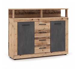 Komoda BLAGO MIDI B 119,5 cm Surový Dub/Grafit