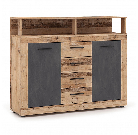 Komoda BLAGO MIDI B 119,5 cm Surový Dub/Grafit