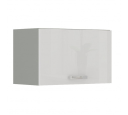 Kuchynská horná skrinka BOLZANO 50-GU-36-1F, Biely lesk/Sivá