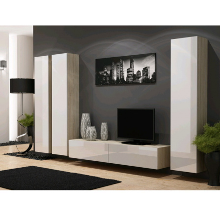 Obývacia stena VIGO 1 - sonoma-biela