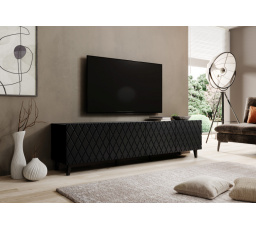 TV komoda ASTI, čierna matná/čierna matná
