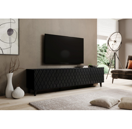 TV komoda ASTI, čierna matná/čierna matná