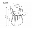 Jedálenská stolička K544, Sivá/Orech