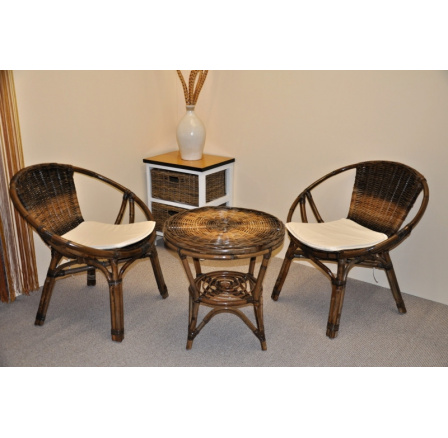 Ratanová sedacia súprava Moon 1+1 s vankúšom