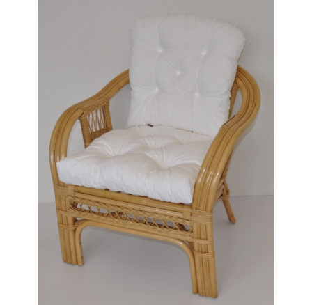 Ratanové kreslo Rio De Janeiro medové - poťah biely