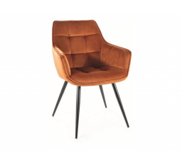 Jedálenská stolička LILIA VELVET, škoricová Bluvel 4215/čierna
