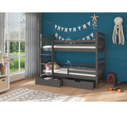 Dvojlôžková poschodová posteľ s matracmi ADA 200x90 Grafit