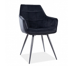 Jedálenská stolička LILIA VELVET, Čierny Bluvel 19/čierny mat