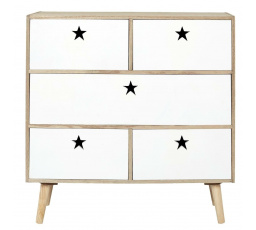 Komoda Etoile biela/ prírodná