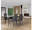Jídelní set s 4 židlemi, 130x70x76cm, keramika, mramor, ASE-1004 GREY2