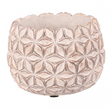 Obal betonový - květinová mozaika, vel. S, světle šedý