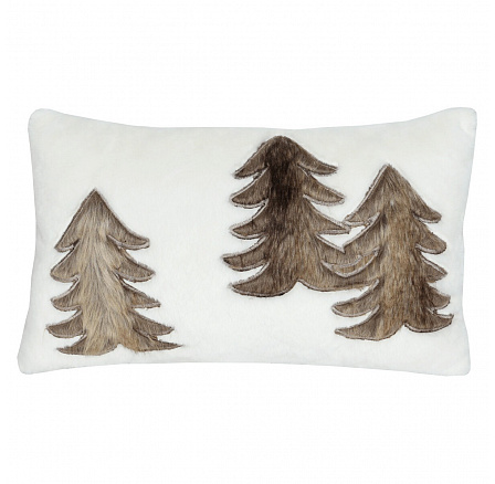 Polštář s výplní - bílý se stromky, 100% polyester, 50 x 30 cm Polštář s výplní - bílý se stromky, 100% polyester, 50 x 30 cm