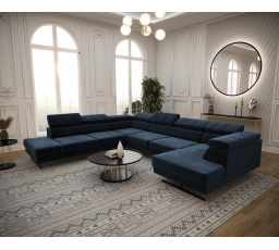 Rohová sedacia súprava EMPORIO MAX II 300X350X180 - modrá, ľavá