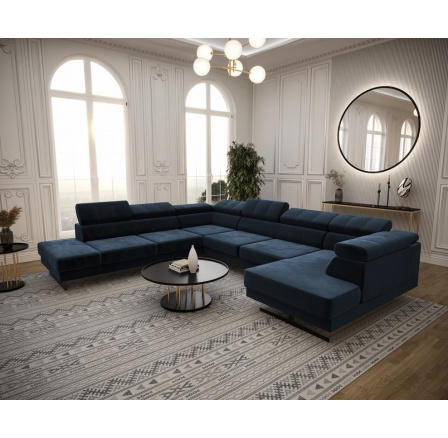 Rohová sedacia súprava EMPORIO MAX II 300X350X180 - modrá, ľavá Rohová sedacia súprava EMPORIO MAX II 300X350X180 - modrá, ľavá