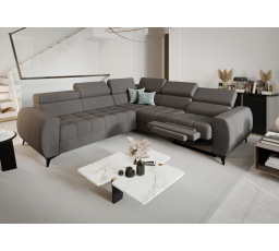 Rohová sedacia súprava PORTO II, relax 255X258 cm - sivá, pravá