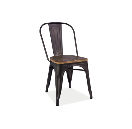 Jedálenská stolička LOFT, tmavá. orech/grafit