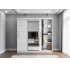 Šatníková skriňa ALBA so zrkadlom, Sonoma/biela