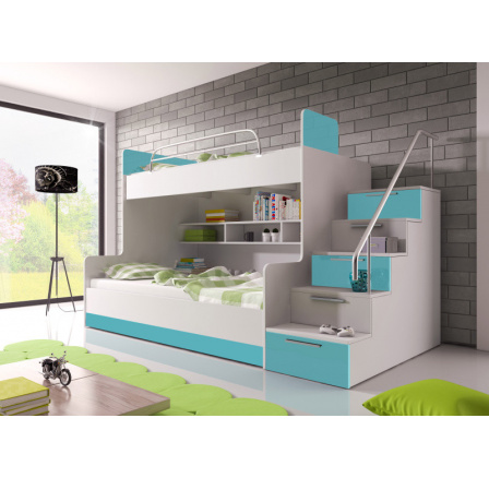 Poschodová posteľ PARADISE, tyrkysová