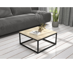 Konferenčný stolík BELTEN 65x65 Čierny+Sonoma