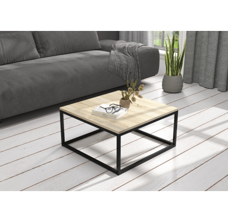 Konferenčný stolík BELTEN 65x65 Čierny+Sonoma