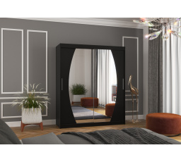 Posuvná skriňa so zrkadlom BALTIMORE 180 Čierna+Čierna