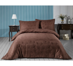 Saténová obliečka na vankúš Ginkgo biloba hnedá