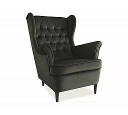 Kreslo HARRY Velvet, čierne Bluvel 18/wenge