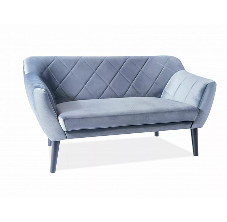 Pohovka KARO 2 Velvet, sivá Bluvel 14/wenge Pohovka KARO 2 Velvet, sivá Bluvel 14/wenge