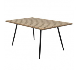 Stôl záhradný 160x95x74, kov s umelým ratanom, doska polywood