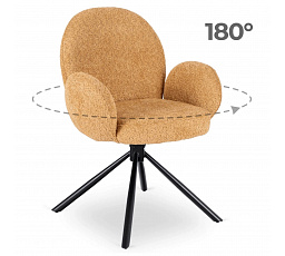 Otočná stolička MUSSO Horčicová Boucle