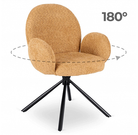 Otočná stolička MUSSO Horčicová Boucle