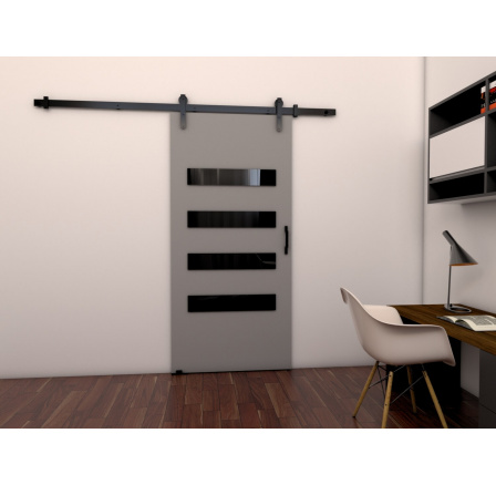 Posuvné dvere LOFT F100, sivá/čierna