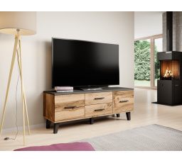 TV komoda LOTTA RTV 140, dub wotan/čierna