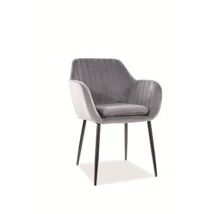VENUS VELVET- jedálenská stolička, látka GREY bluvel 14/ kov čierna(WENUSVCSZ) (S) (K150-E)NOVINKA