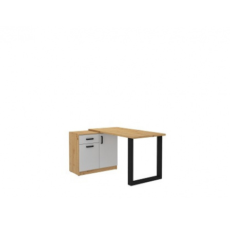 MAXIMUS 130 - písací stôl s komodou 2D1S, dub artisan/svetlosivá (130 MALTA LG/AR/AR PISACÍ STÔL A KOMODA) (4 balenia) "LP" (K150)