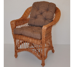 Kreslo Weigier prírodné - vankúš hnedé melíry