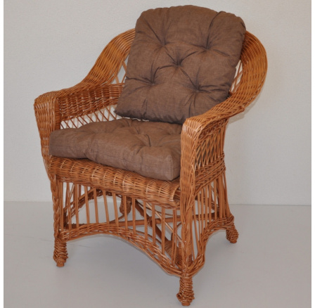 Kreslo Weigier prírodné - vankúš hnedé melíry