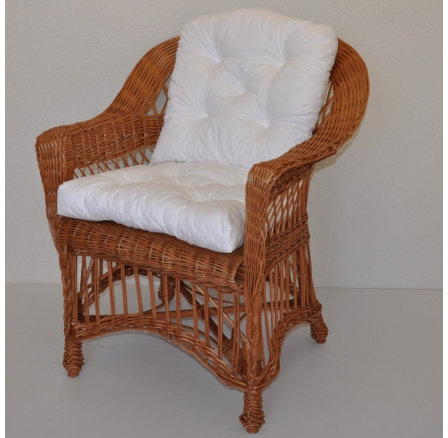 Prírodné kreslo Weigier - biely vankúš Prírodné kreslo Weigier - biely vankúš