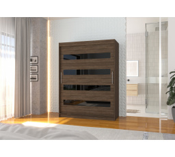 Posuvná skriňa s lacobelom MARTINEZ 150 Choco+Black Lacobel