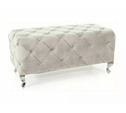 Taburet HESTIA, Svetlosivý Bluvel 03/Strieborná