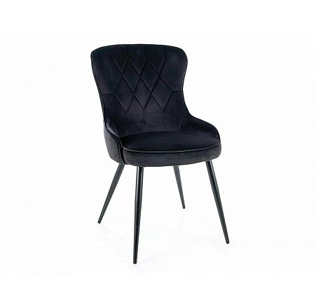 Jedálenská stolička LOTUS VELVET, čierny Bluvel 19/čierny mat