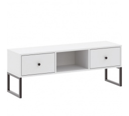 televízny stolík LINEA RTV 2S, Biela/Čierna