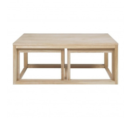 Sada 3 stolíkov Cornus bielený dub