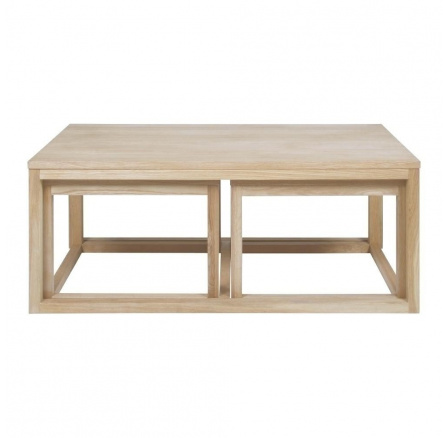 Sada 3 stolíkov Cornus bielený dub