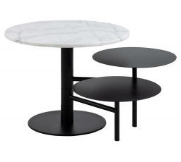 Konferenčný stolík Lahti biely mramor/ čierny