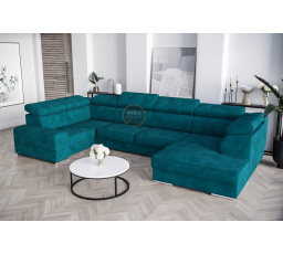 Rohová sedacia súprava ROYAL MAX I 210x375x185 - ľavá, tyrkysová