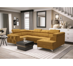 Rohová sedacia súprava ORION MAX II s funkciou spania 165x350x185 cm - žltá, ľavá