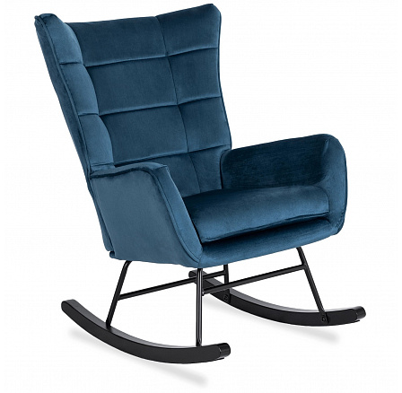 Hojdacie kreslo JACKSON Modrý Zamatový