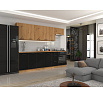 Dolní skříňka MODENA - 60 D 3S BB QUADRO, Dub Artisan/Černý mat+Dub Artisan
